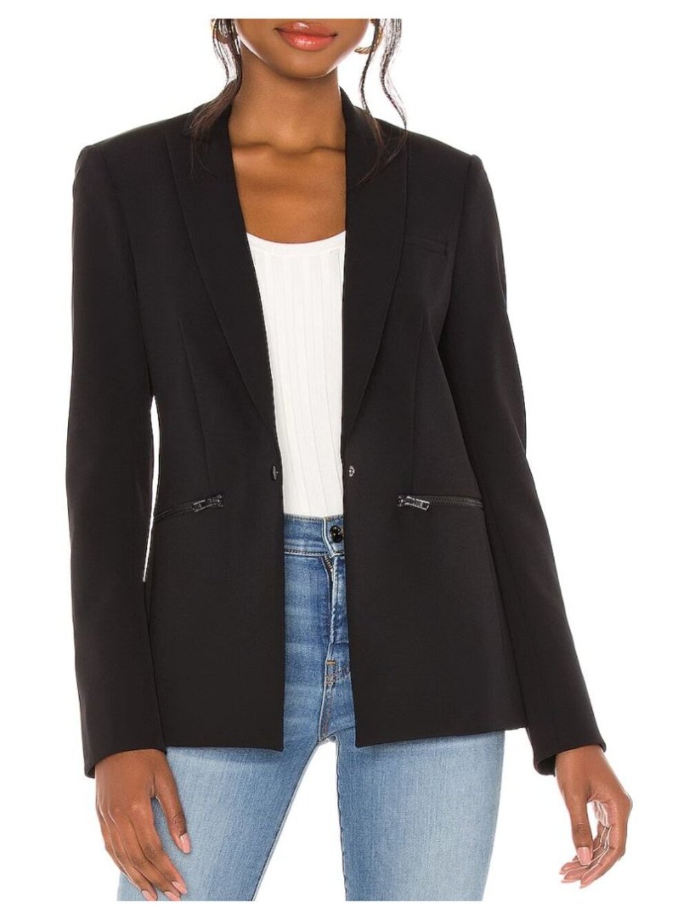 VERONICA BEARD Scuba Schoolboy Jacket Blazer in Black Size 4